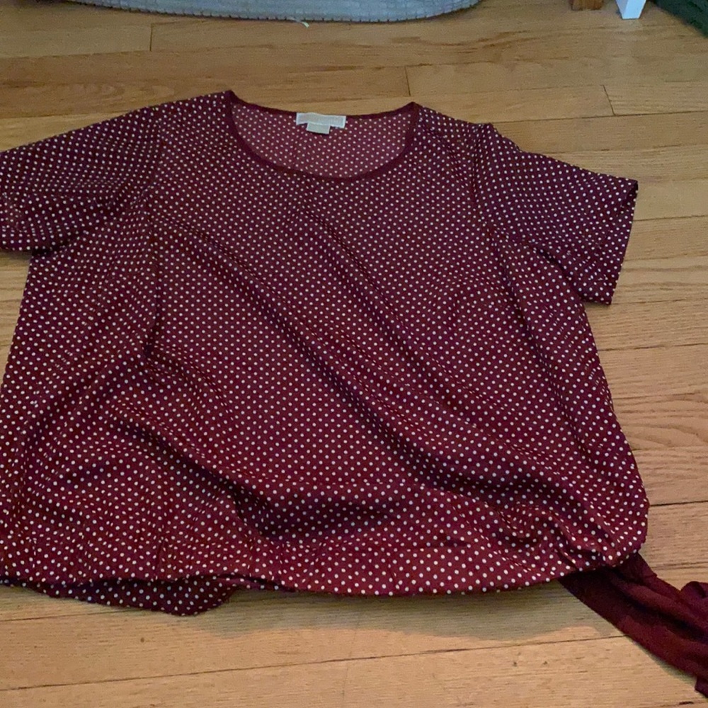 Michael Kors Maroon and White Top